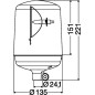 Signalleuchte - Hella - KL 7000 - Rohrverbindung - Abgerundete Basis - 24V Signalleuchte - Hella - KL 7000 - Rohrverbindung - Abgerundete Basis - 24V