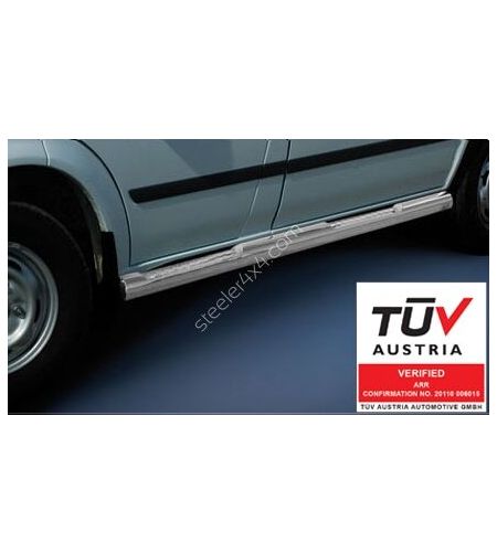 Sidebars - Steeler - Side Steps - With checker plate steps - High gloss stainless steel - Set - Ford - Transit - L1/WB 2993 - 20