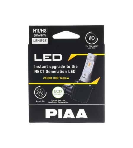 LED lamp - PIAA - Led Lampen (Koplamp / Verstraler) - H8/H9/H11/H16  - Geïntegreerde controller - 2500K - 12V - Set