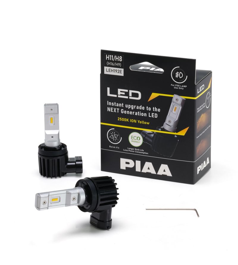 LED lamp - PIAA - Led Headlamp Bulbs - H8/H9/H11/H16 - Integrated controller - 2500K - 12V - Set