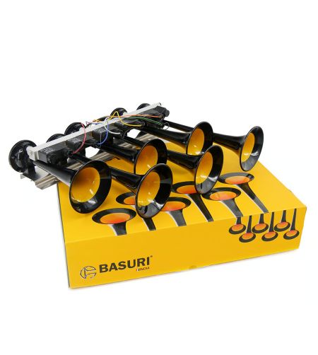 Lufthorn - Basuri - Baby Shark 5.0 - 6 Hörner - 24 Melodien - Schwarz 