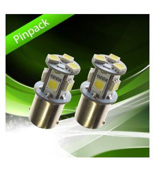 LED lamp - Ledson - 8-Led - BA15S / R5W - Rood - 24V