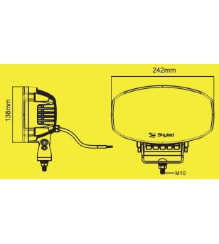 Extraljus - Skyled - Jumbo Draco - 9.5" - 24.2cm - Positionsljus Vit/Bärnsten - Driving 
