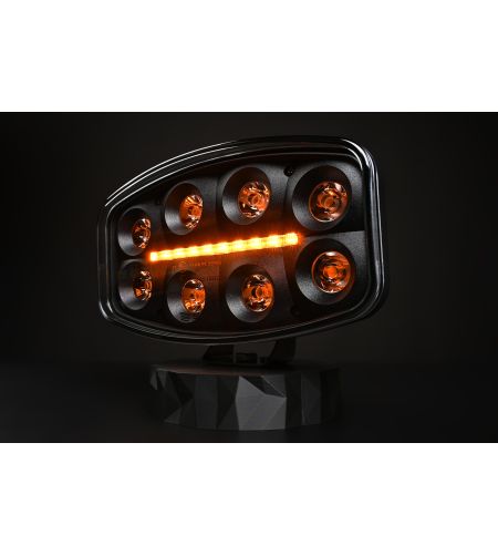 Driving light - Skyled - Jumbo Octan - Black - 9.6" - 24.5cm - Smoke - Position light White/Amber - Driving