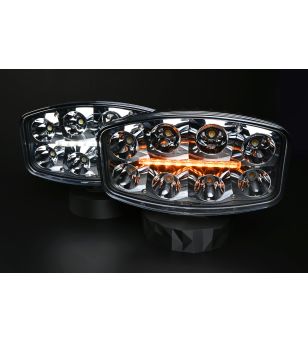 Driving light - Skyled - Jumbo Octan - Chrome - 9.6" - 24.5cm - Position light White/Amber - Driving