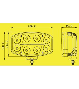 Driving light - Skyled - Jumbo Octan - Chrome - 9.6" - 24.5cm - Position light White/Amber - Driving