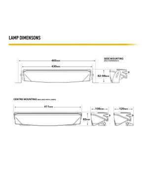 LED Light bar - Lazer - Air 55 - 16.2" - 41.1cm - Position light White/Green - 2 flash patterns - Driving