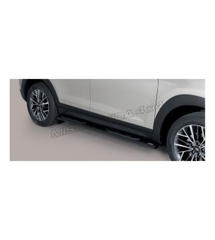 Sidorör - Misutonida - Grand Pedana - Oval - Svart Matt - Hyundai - Tucson - 2015-2018