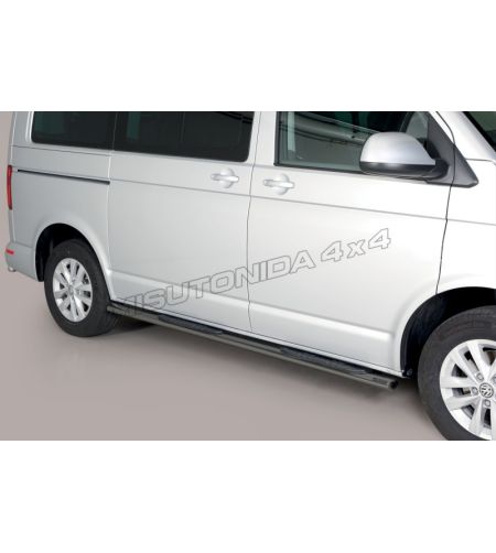 Sidebars - Misutonida - Grand Pedana - Oval - Zwart mat - Set - Volkswagen - Transporter - T6.1 - L1 - 2019-2023