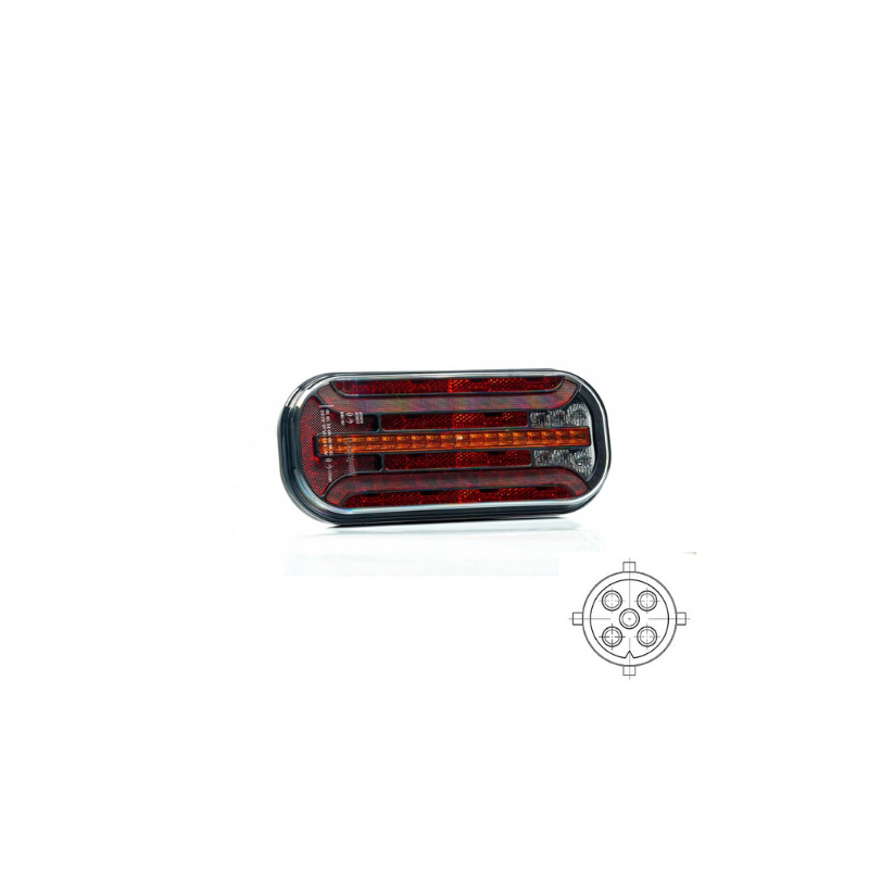 Tail light - Fristom - FT-230 NT PM - 8.4" - 21.4cm - Smoke - LED - Dynamic indicator - Tail - Brake - Ind - Rev - Reflector - 12V-24V Tail light - Fristom - FT-230 NT PM - 8.4" - 21.4cm - Smoke - LED - Dynamic indicator - Tail - Brake - Ind - Rev - Reflector - 12V-24V