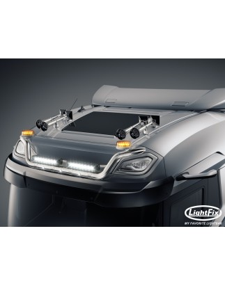 Roof bar - Lightfix - Sky-light - Prewired - High gloss stainless steel - DAF - XD/XF/XG - Sleeper High Cab - 2021+
