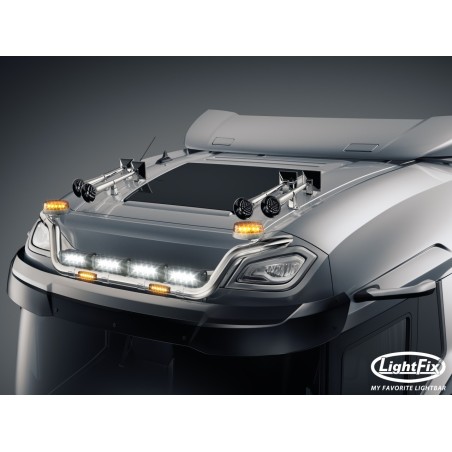 Roof bar - Lightfix - Sky-light - Prewired - High gloss stainless steel - DAF - XD/XF/XG - Sleeper High Cab - 2021+