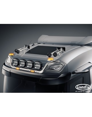 Roof bar - Lightfix - Sky-light - Prewired - High gloss stainless steel - DAF - XD/XF/XG - Sleeper High Cab - 2021+