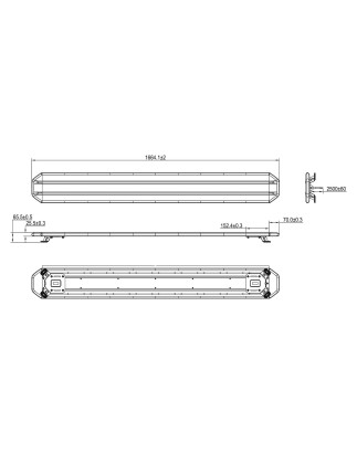 Flitslampbalk - Tralert - Circulux - 26 - 65.5" - 166.4cm - Smoke - incl Draadloze Controller - 18 flitspatronen - Amber - R65-2 - 12V-24V
