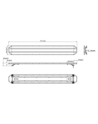 LED-Lichtwarnbalken - Tralert - Circulux - 24 - 59.5" - 151.1cm - Smoke - inkl. Funk-Controller - 18 Blitzmuster - Amber - R65-2 - 12V-24V