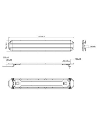 LED Warning lightbar - Tralert - Circulux - 20 - 47.5" - 120.7cm - Smoke - incl Wireless Controller - 18 flash patterns - Amber - R65-2 - 12V-24V