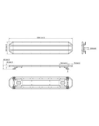 LED Warning lightbar - Tralert - Circulux - 18 - 41.5" - 105.4cm - Smoke - incl Wireless Controller - 18 flash patterns - Amber - R65-2 - 12V-24V