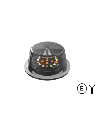 Markeringslicht - M-Led - Deense lamp Dark - 2.8" - 7.2cm - Met Richtingaanwijzer - Smoke - Wit/Amber/Rood - 12V-30V