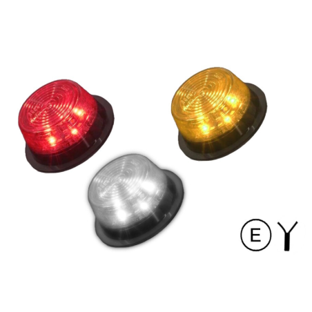 Markeringslicht - M-Led - Deense lamp Dark - 2.8" - 7.2cm - Met Richtingaanwijzer - Smoke - Wit/Amber/Rood - 12V-30V