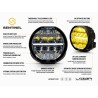 Extraljus - Lazer - Sentinel 7 - Elite - 7" - 17.8cm - Gul - Positionsljus Vit/Bärnsten - Driving