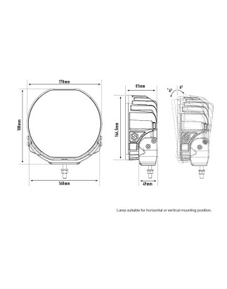 Driving light - Lazer - Sentinel 7 - Elite - 7" - 17.8cm - Yellow - Position light White/Amber - Driving
