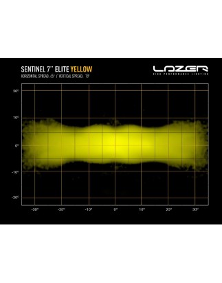 Verstraler - Lazer - Sentinel 7 - Elite - 7" - 17.8cm - Geel - Positielicht Wit/Amber - Driving