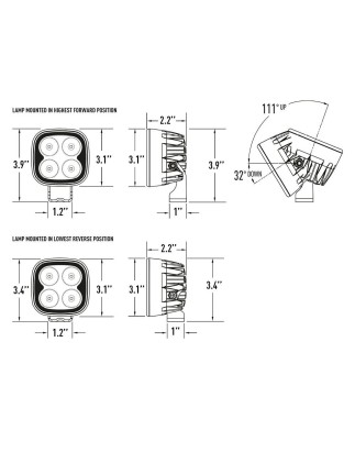 Bakljus - Lazer - Utility 25 - Chase - 3.1" - 7.9cm - Klar - Bak - 12V-30V