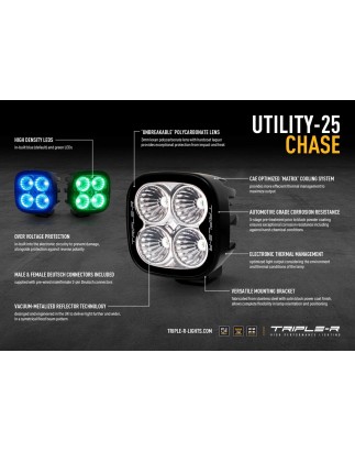 Achterlicht - Lazer - Utility 25 - Chase - 3.1" - 7.9cm - Helder - Achter - 12V-30V