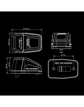 Dachlamp - Strands - IZE LED - 2.4" - 6cm - Volvo-Style - Smoke - Weiß/Amber - 1 Blinkmuster - 12V-30V