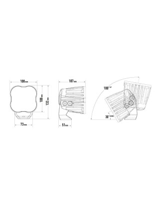 LED-ramp - Lazer - RP - 4.3" - 10.8cm - Gul - Spot