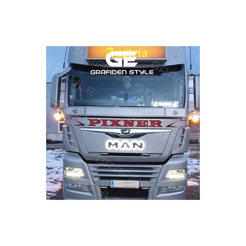 Logo lighting - Grafiden Style - Height 10.9cm - White/Amber/Red/Green/Blue - 12V-24V - MAN - TG3/TGS/TGX - 2022+