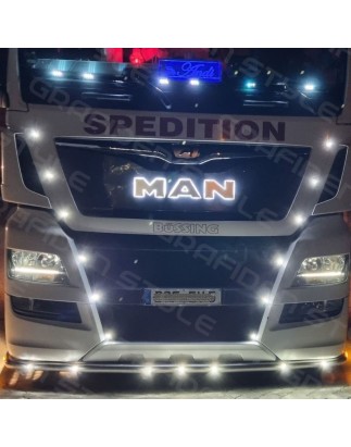 Logo lighting - Grafiden Style - Height 10.9cm - White/Amber/Red/Green/Blue - 12V-24V - MAN - TG3/TGS/TGX - 2022+