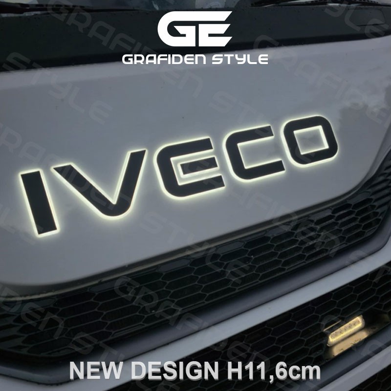Logobelysning - Grafiden Style - Höjd 8.5cm - Vit/Bärnsten/Röd/Grön/Blå - 12V-24V - Iveco - Daily -