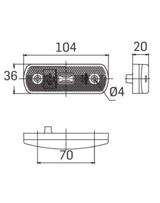 Markeringslicht - SIM - 3157 - 4.1" - 10.4cm - Helder - Xenon wit - 12V-24V
