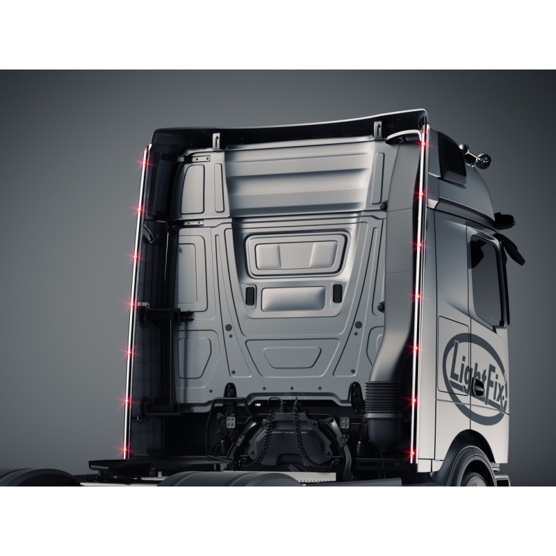 Inox Parts - Lightfix - Cab-Liner - LED - High gloss stainless steel - Mercedes - Actros - L - Streamspace - 2025+ Inox Parts - Lightfix - Cab-Liner - LED - High gloss stainless steel - Mercedes - Actros - L - Streamspace - 2025+