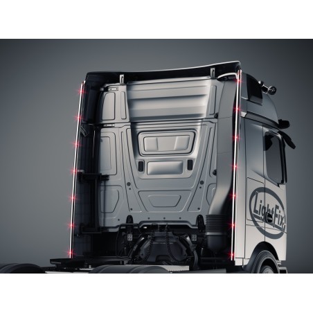Inox Parts - Lightfix - Cab-Liner - LED - High gloss stainless steel - Mercedes - Actros - L - Streamspace - 2025+