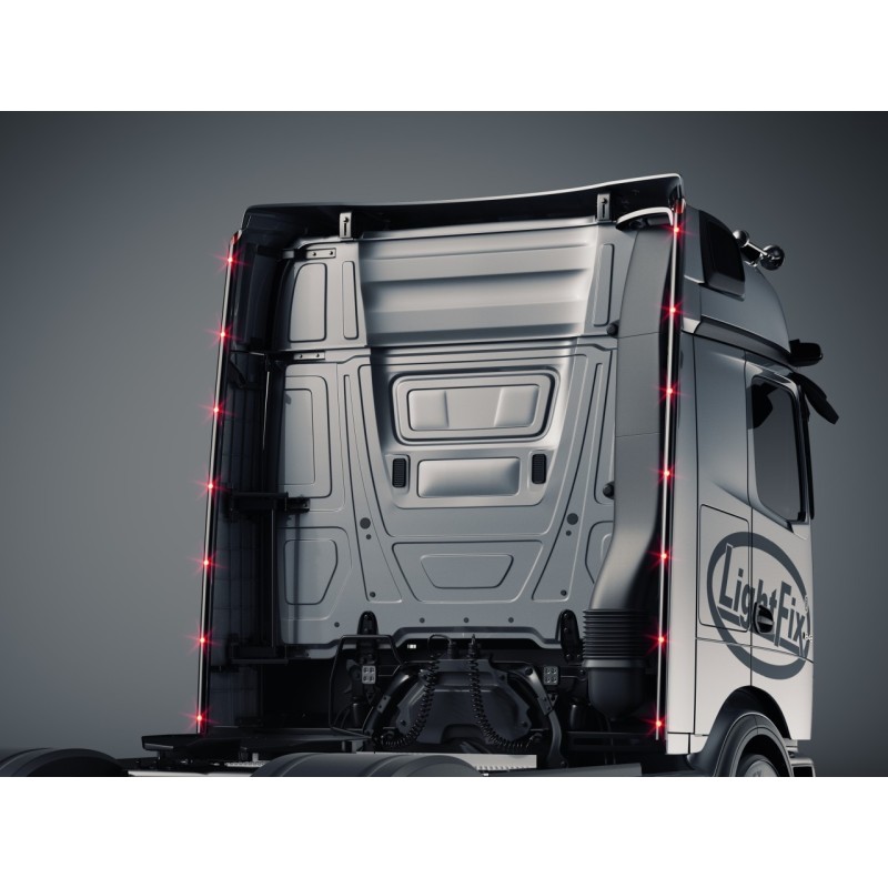 RVS Inox - Lightfix - Cab-Liner - LED - Zwart - Mercedes - Actros - L - Streamspace - 2025+