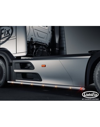 Sidorör - Lightfix - Side-Liner - LED - Högblankt rostfritt stål - Mercedes - Actros - L - 2500mm Cab/WB 4000 - 2025+