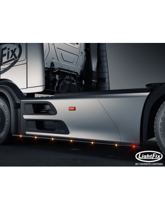 Sidebars - Lightfix - Side-Liner - LED - Black - Mercedes - Actros - L - 2500mm Cab/WB 4000 - 2025+