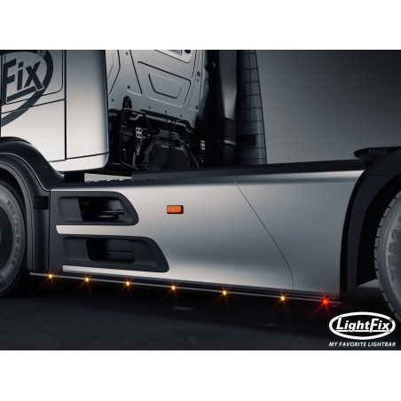 Sidebars - Lightfix - Side-Liner - LED - Black - Mercedes - Actros - L - 2500mm Cab/WB 4000 - 2025+