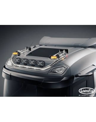 Dakbeugel - Lightfix - Sky-light Classic - Voorbekabeld - Hoogglans RVS - DAF - XD/XF/XG - Sleeper High Cab - 2021+