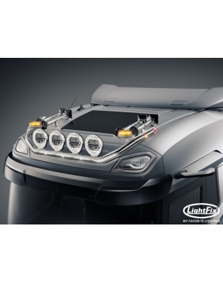 Dakbeugel - Lightfix - Sky-light Classic - Voorbekabeld - Hoogglans RVS - DAF - XD/XF/XG - Sleeper High Cab - 2021+