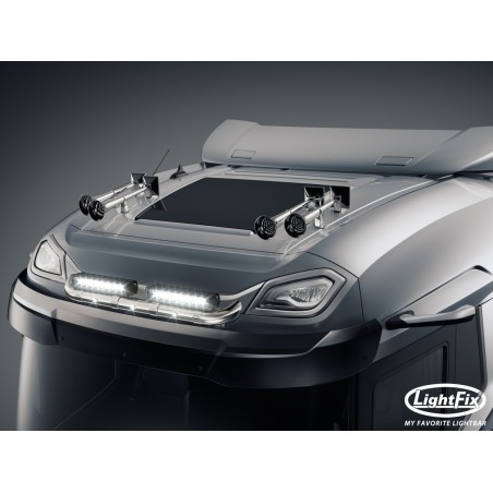 Dakbeugel - Lightfix - Sky-light Slim - Voorbekabeld - Hoogglans RVS - DAF - XD/XF/XG - Sleeper High Cab - 2021+