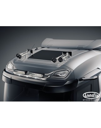 Roof bar - Lightfix - Sky-light Slim - Prewired - High gloss stainless steel - DAF - XD/XF/XG - Sleeper High Cab - 2021+