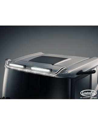 Dachbügel - Lightfix - Sky-light - Vorverkabelt - Hochglänzender Edelstahl - Fahrzeug ohne Sonnenblende - DAF - XD/XF/XG - Niedrige Kabine - 2021+