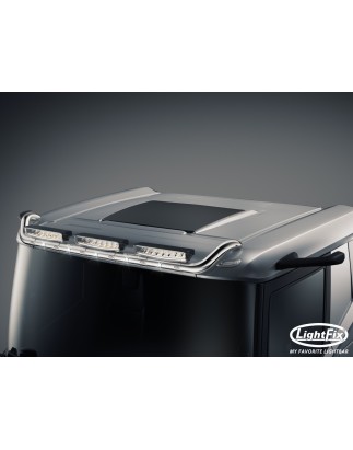 Roof bar - Lightfix - Sky-light - Prewired - High gloss stainless steel - Vehicle without a sun visor - DAF - XD/XF/XG - Low Cab - 2021+