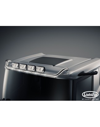 Roof bar - Lightfix - Sky-light - Prewired - High gloss stainless steel - Vehicle without a sun visor - DAF - XD/XF/XG - Low Cab - 2021+