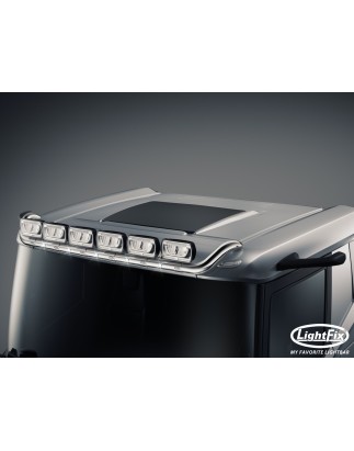 Takbåge - Lightfix - Sky-light - Förkablad - Högblankt rostfritt stål - Fordonsmodell utan solskydd - DAF - XD/XF/XG - Låg hytt - 2021+