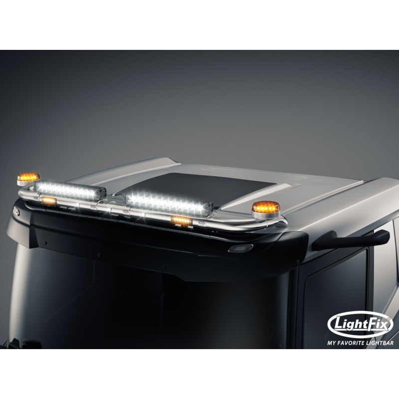 Dakbeugel - Lightfix - Sky-light - Voorbekabeld - Hoogglans RVS - DAF - XD/XF/XG - Lage Cabine - 2021+ Dakbeugel - Lightfix - Sky-light - Voorbekabeld - Hoogglans RVS - DAF - XD/XF/XG - Lage Cabine - 2021+
