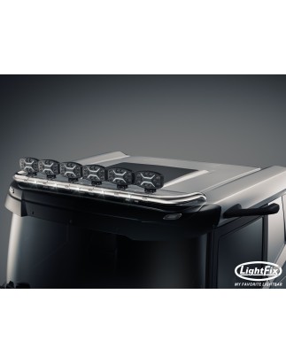 Roof bar - Lightfix - Sky-light - Prewired - High gloss stainless steel - DAF - XD/XF/XG - Low Cab - 2021+